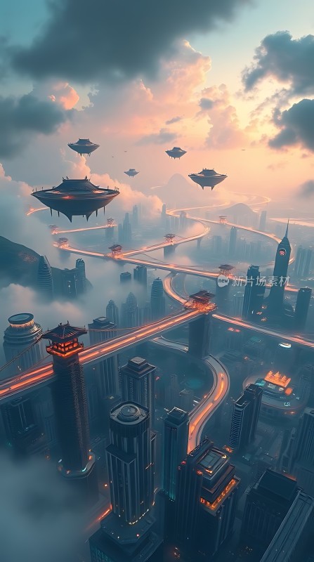 未来之城悬浮城市与云端交通