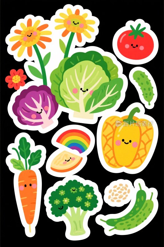 卡通蔬菜水果插画
