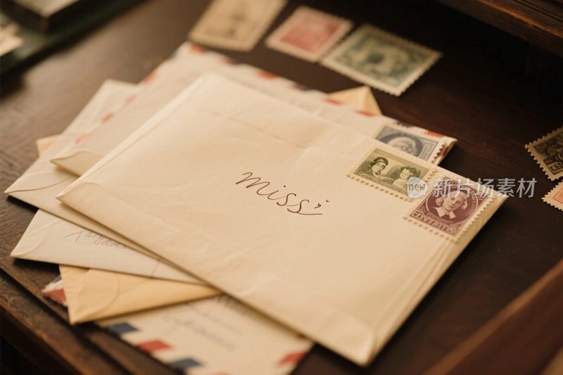 复古信封邮票集合