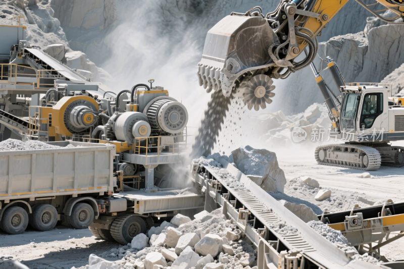 工业采石场作业场景