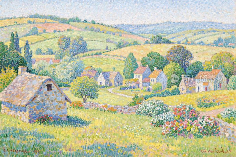 风景乡村印象派画作