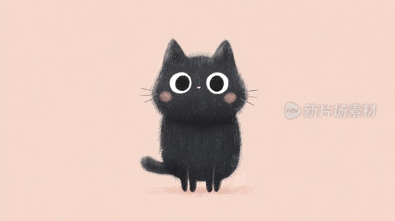 可爱黑猫插画形象