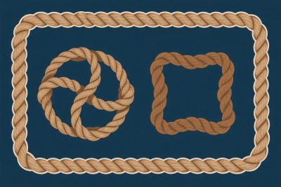绳结绳框矢量插画 绳结绳框矢量插画