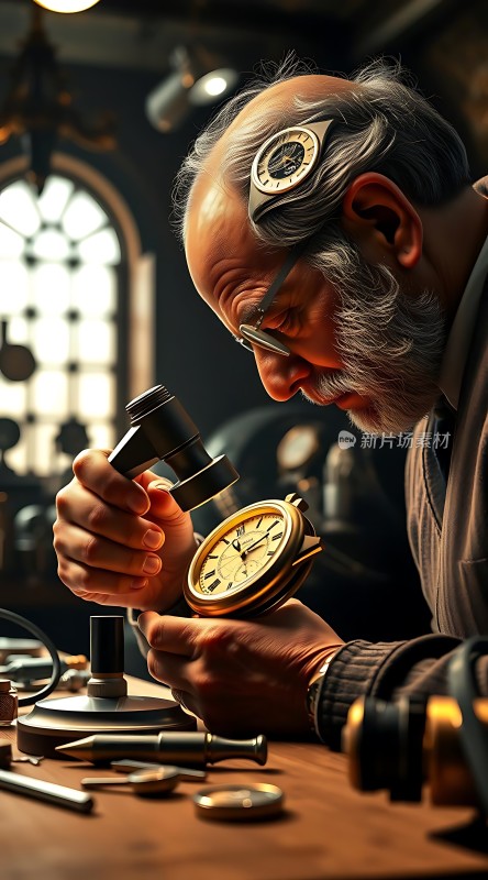 钟表匠人专注修复古董怀表