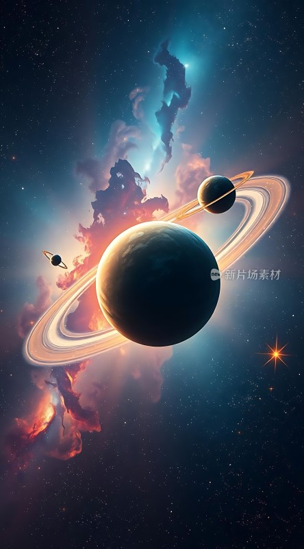 宇宙奇观星云环绕行星