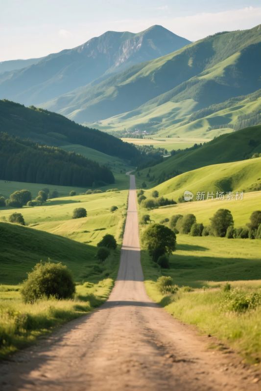 乡村公路山水风景图