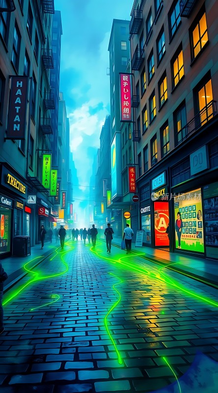 霓虹灯下的未来都市