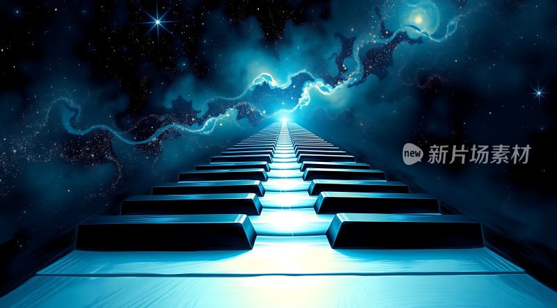 钢琴键通向星空之路