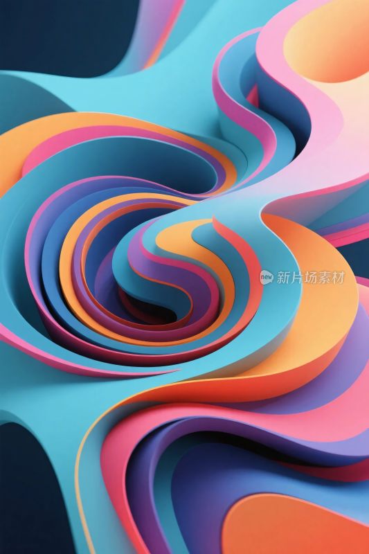 多彩螺旋抽象插画