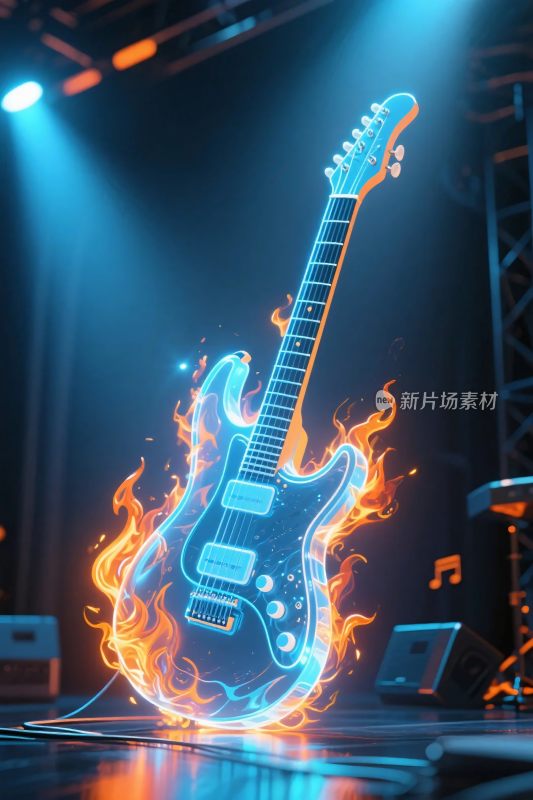 霓虹吉他火焰舞台