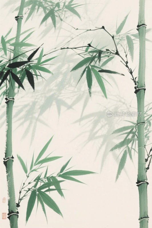 水墨竹子插画