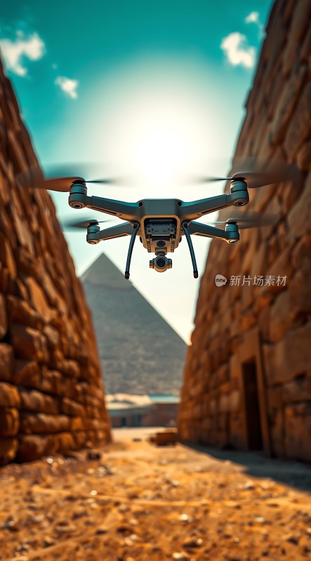无人机飞越古埃及遗迹