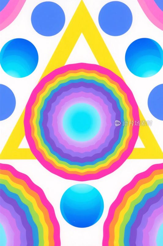多彩几何艺术插画