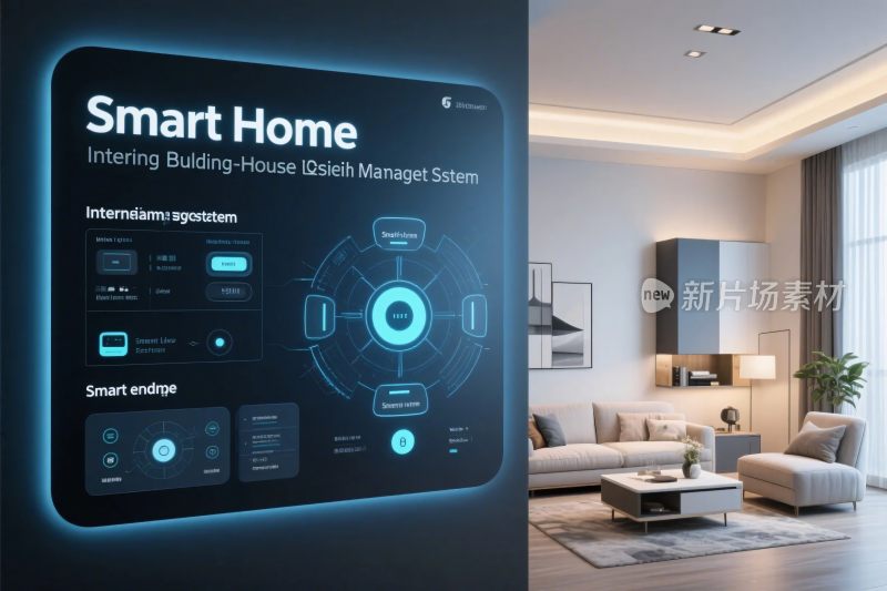 智能家居界面与客厅场景