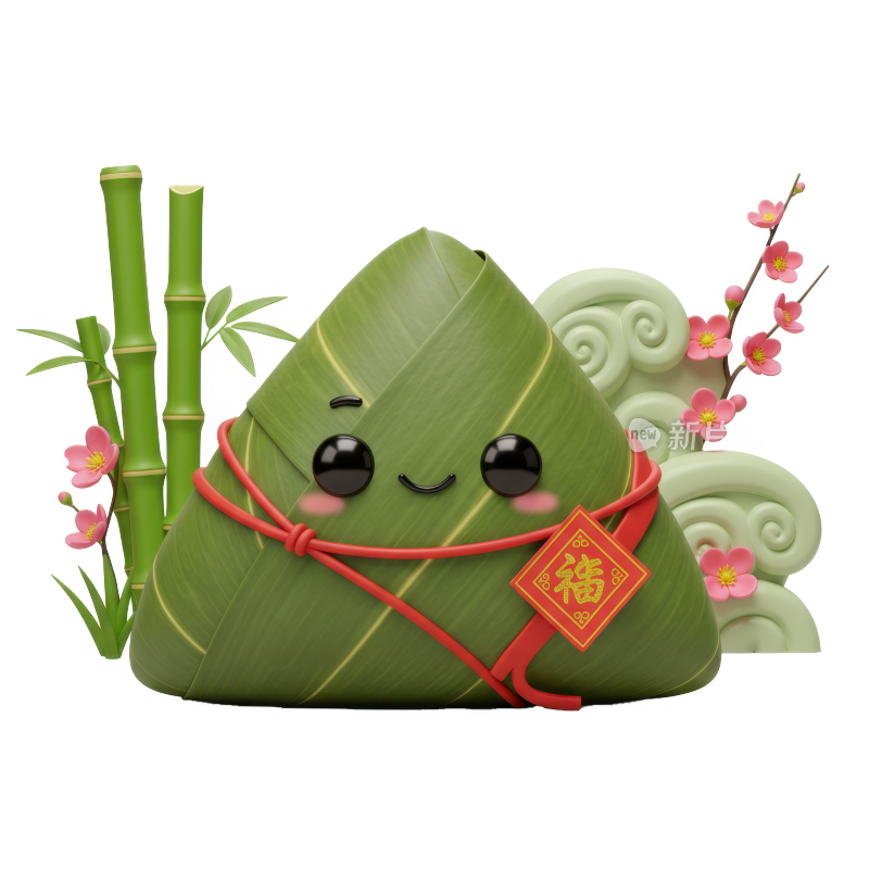 端午节3D卡通粽子元素