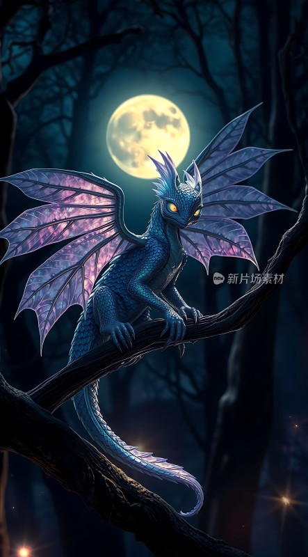 夜幕下的神秘龙影