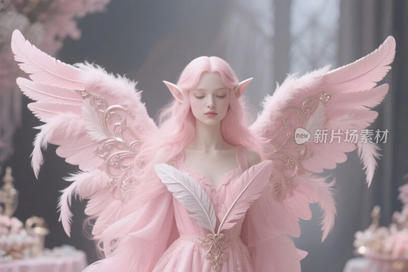 粉色幻想精灵形象