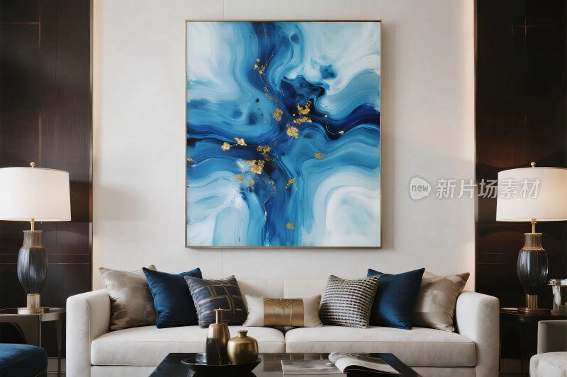 现代客厅装饰画布置