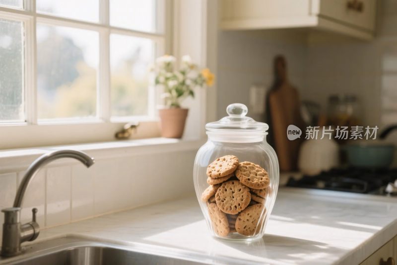 厨房窗台饼干罐场景