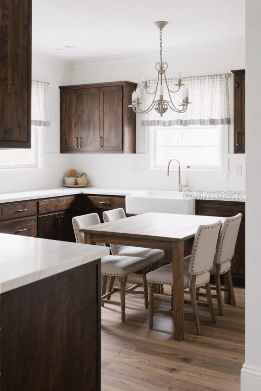 现代风格的厨房餐厅场景