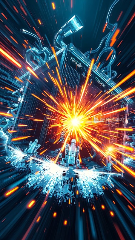 科技风暴未来机械与光效交织