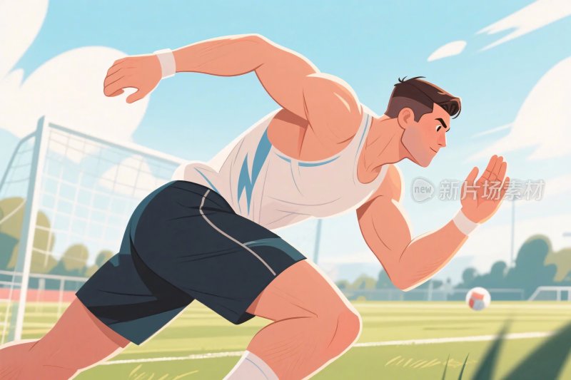 运动冲刺插画