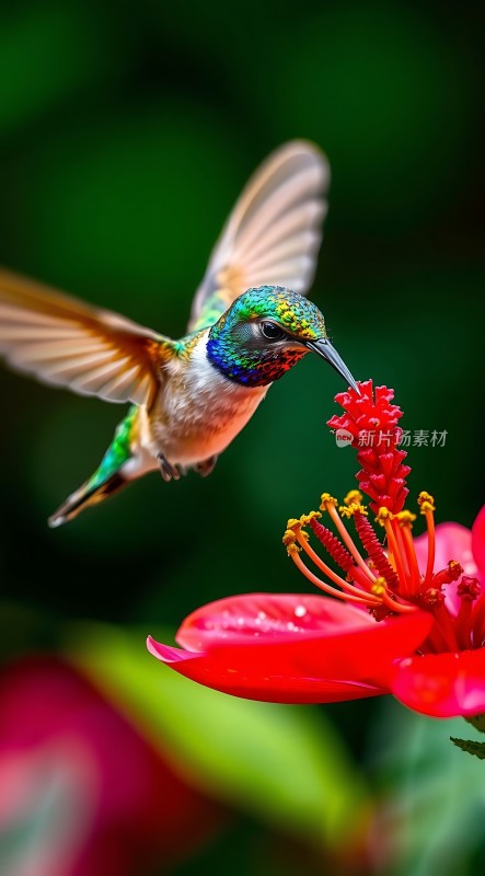 蜂鸟采蜜
