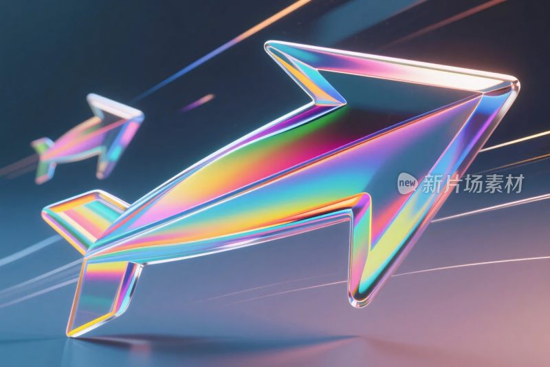 炫彩立体箭头插画