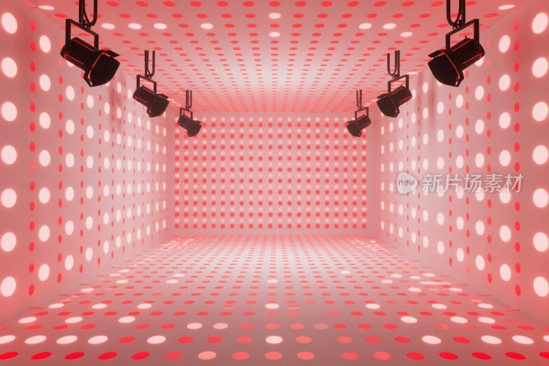 红色灯光空间场景