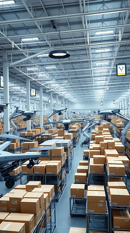 智能仓库机器人搬运货物