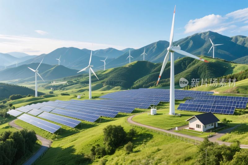 山地风电太阳能景观