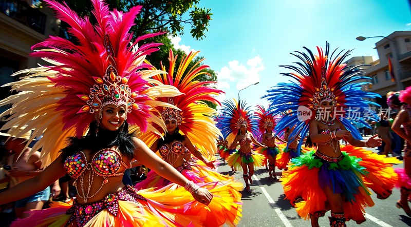 狂欢节上的绚丽舞者