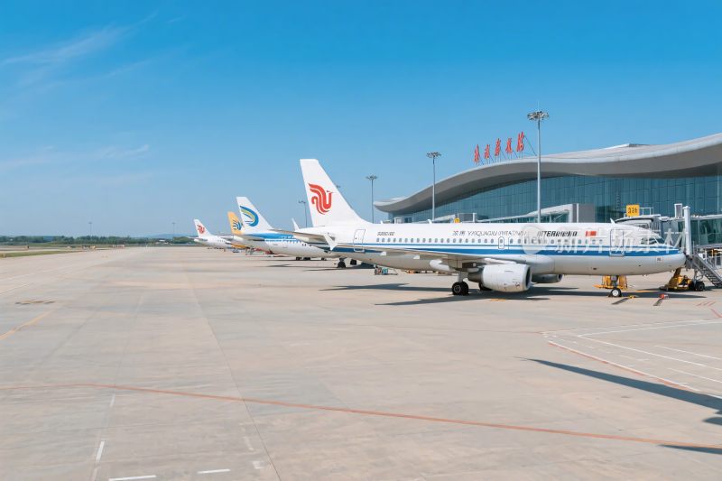 机场停机坪飞机停靠