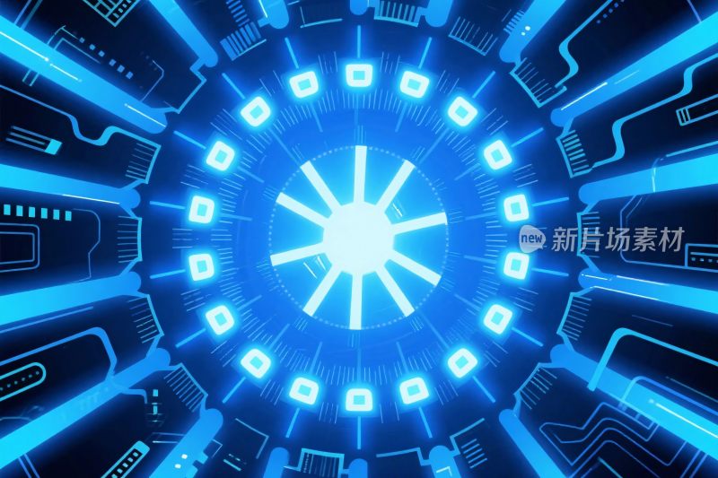 科幻蓝色环形光效