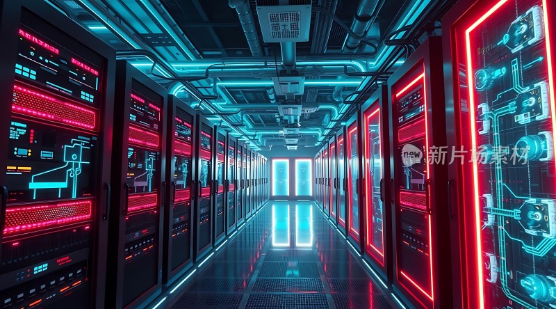 科技感数据中心走廊