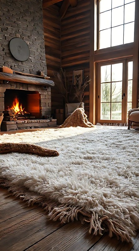 温馨壁炉旁的自然之家