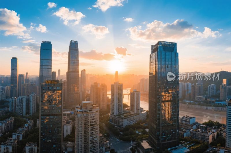 城市日出景观