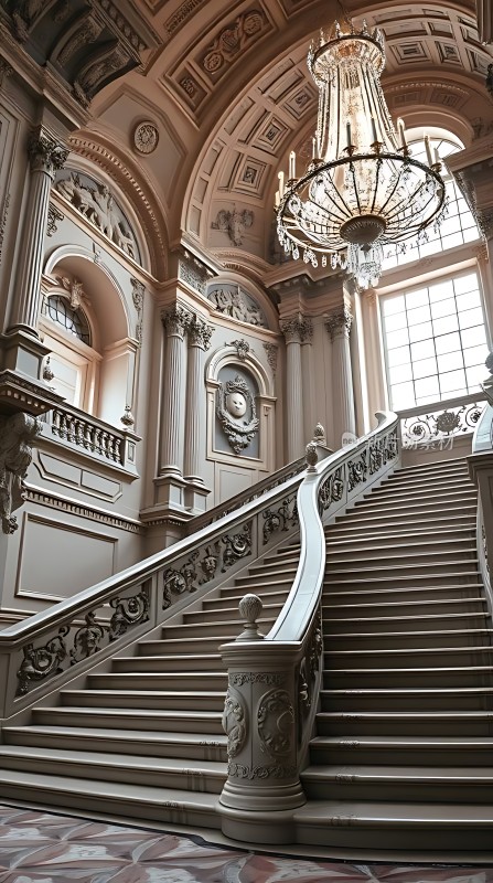 华丽大厅中的宏伟楼梯