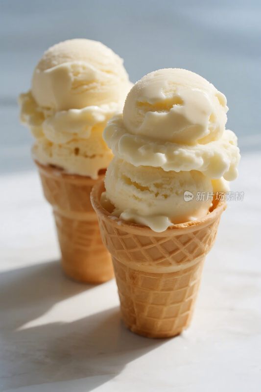 冰淇淋甜筒特写