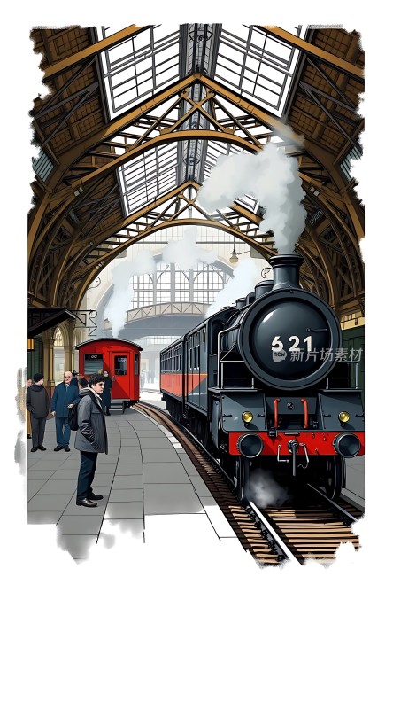 蒸汽火车驶入站台