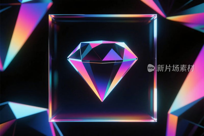 霓虹钻石几何光效图