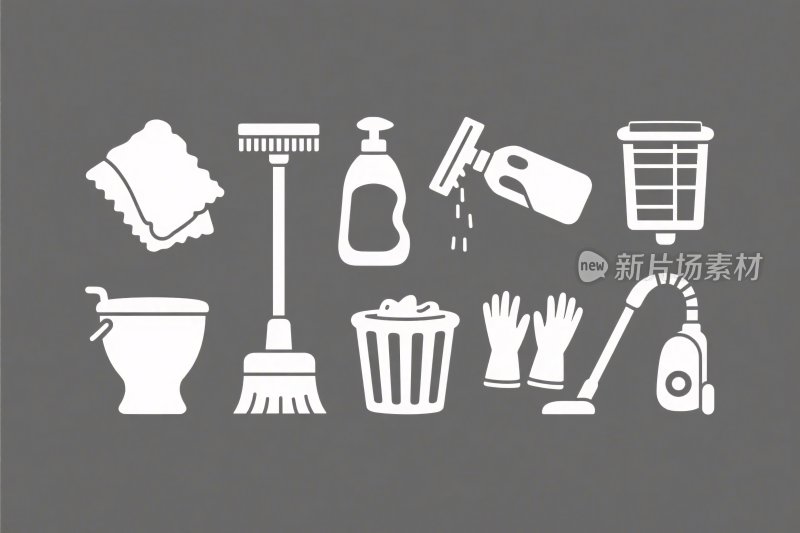 清洁用品图标插画