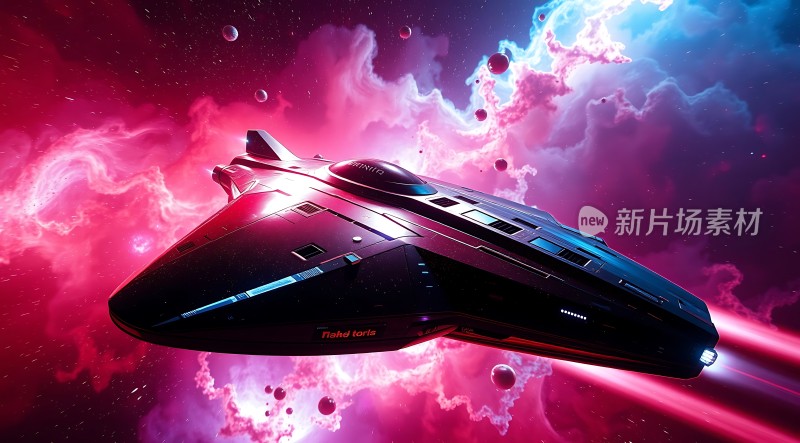 星际探险飞船穿越璀璨星云