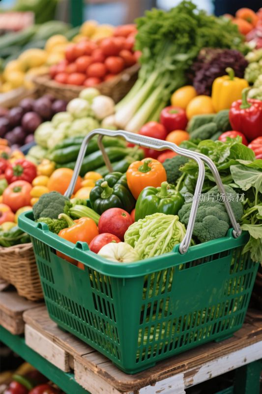 市场果蔬篮展示