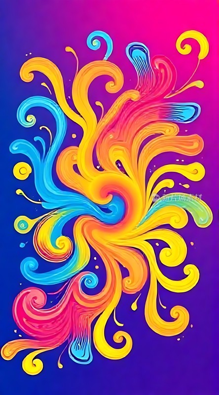 五彩斑斓的抽象艺术图案