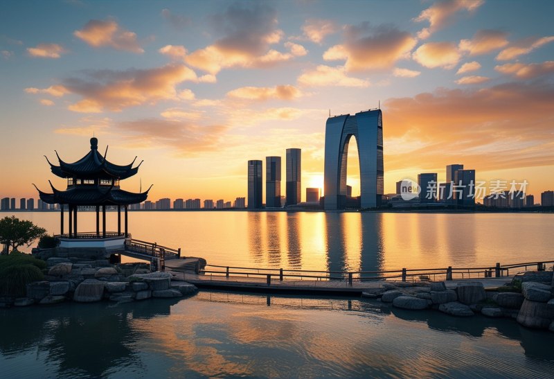 苏州金鸡湖繁华景