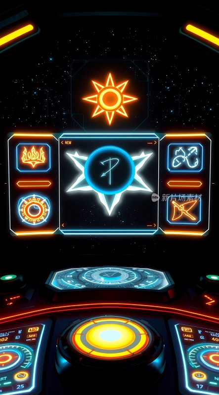 太空飞船驾驶舱控制台界面