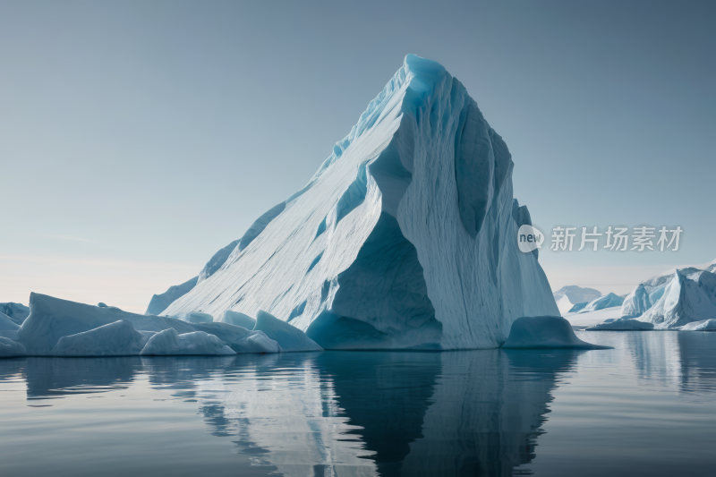 一座大冰山漂浮在水中高清风景图片