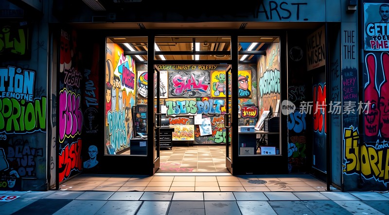 街头艺术画廊色彩斑斓的涂鸦世界