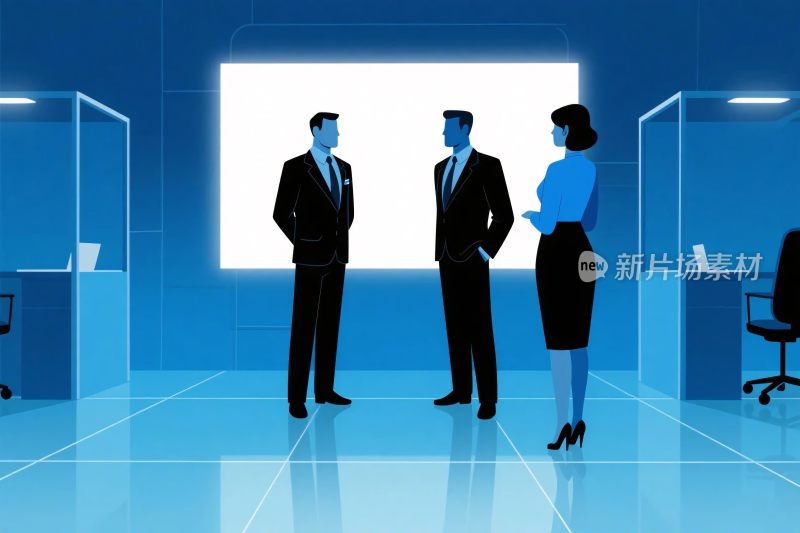 商务洽谈办公室插画